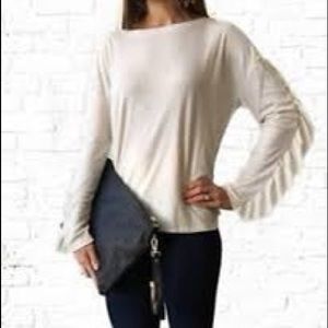 Sanctuary ruffle sleeve top